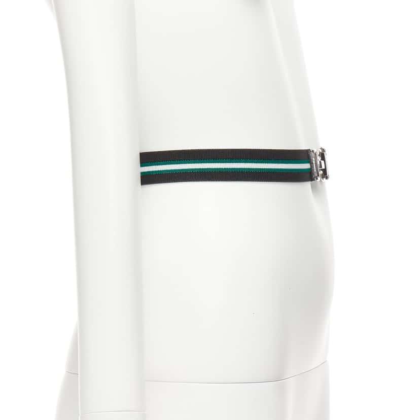 Fendi Red Gold Studs Belt Green Leather Never worn - Model View