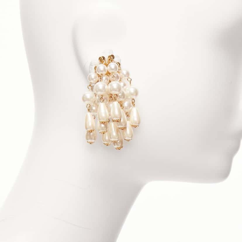 Lele Sadoughi Starburst Earrings Beige Pearl Very good condition - Inside View