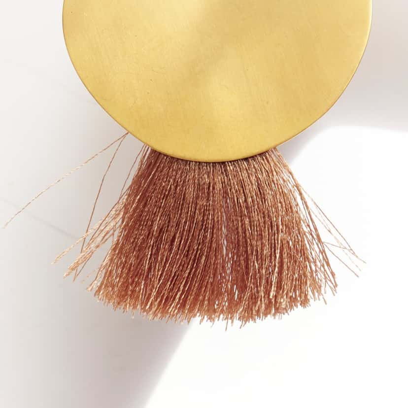 OTHER BRAND Tribal Beige Earrings Gold Metal Fair condition - Box View