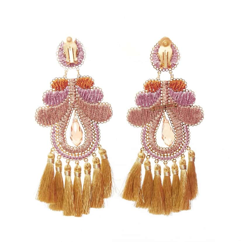 Mercedes Salazar Metallic Applique Earrings Gold Very good condition - Inside View