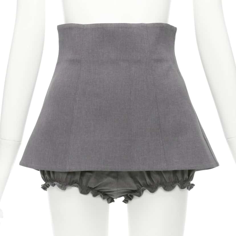 Shushu Tong Ruffle Layer Shorts Grey Polyester Never worn - Front View