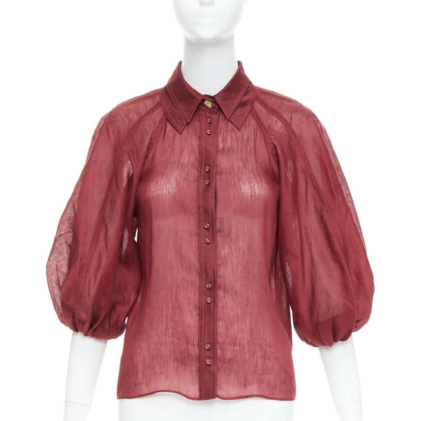 Aje Palms Burgundy Silk Very good condition - Front View