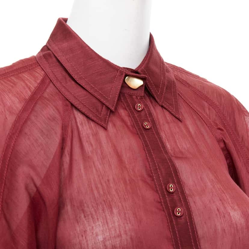 Aje Palms Burgundy Silk Very good condition - Back View