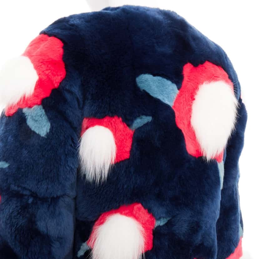 Yves Salomon Product Navy Fur Very good condition - Back View