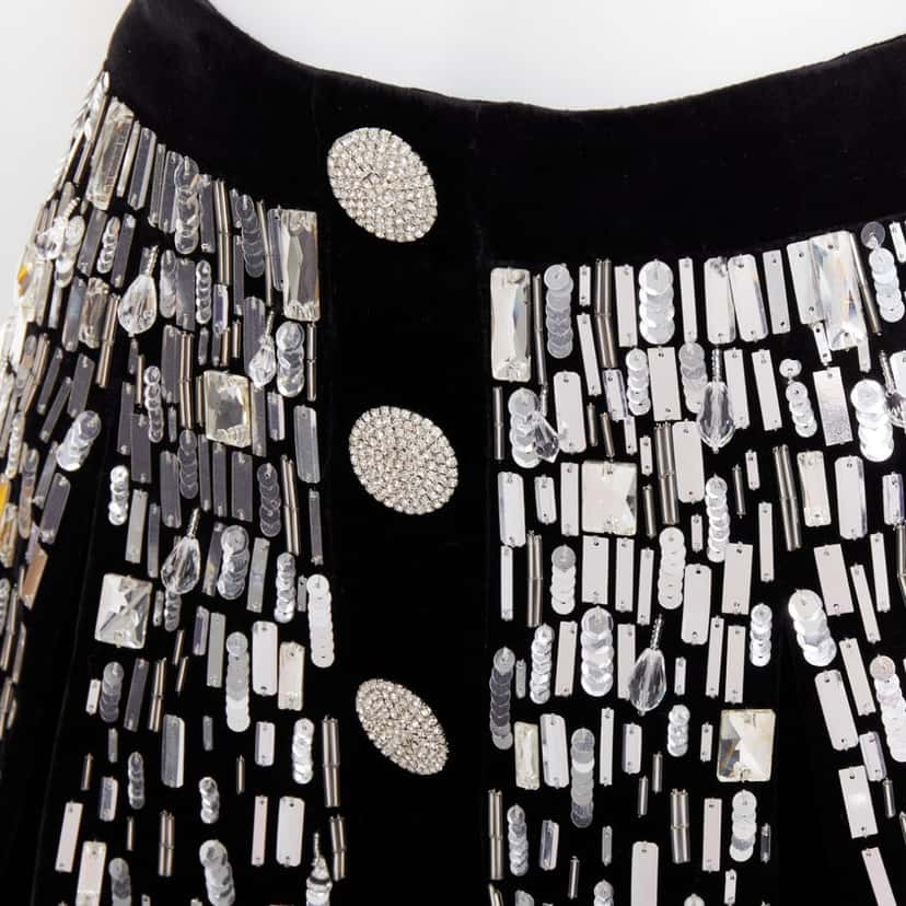 Balmain Embellished Skater Black Velvet Very good condition - Back View