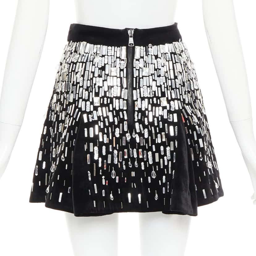 Balmain Embellished Skater Black Velvet Very good condition - Box View