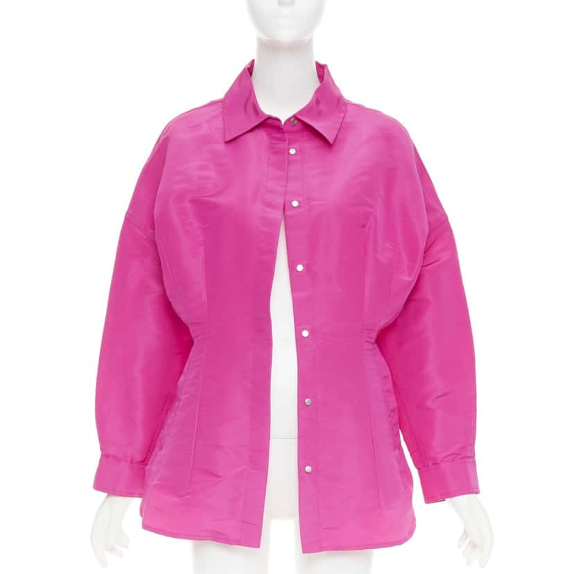 VALENTINO GARAVANI Silk-moire mini shirt dress Pink Silk Very good condition - Inside View