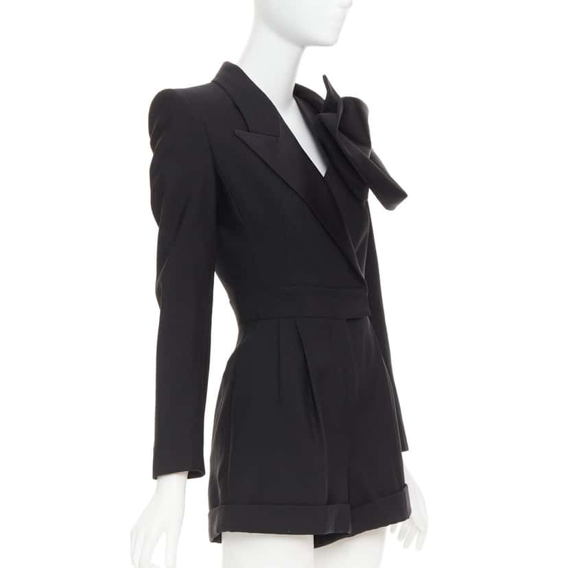 Alexander McQueen Orchid embellished playsuit Black Silk Very good condition - Inside View