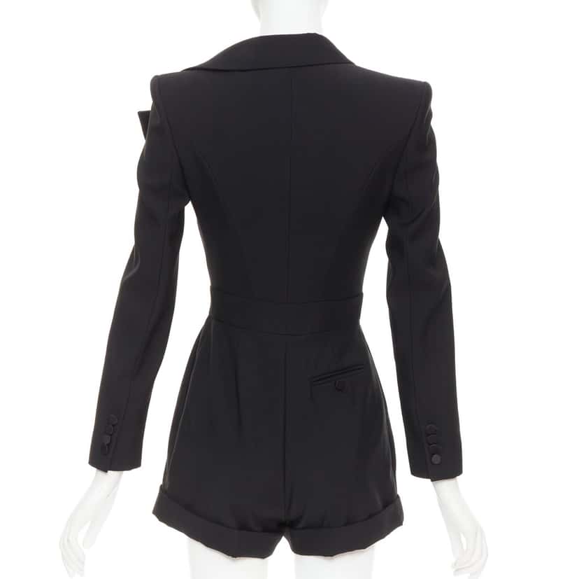 Alexander McQueen Orchid embellished playsuit Black Silk Very good condition - Box View