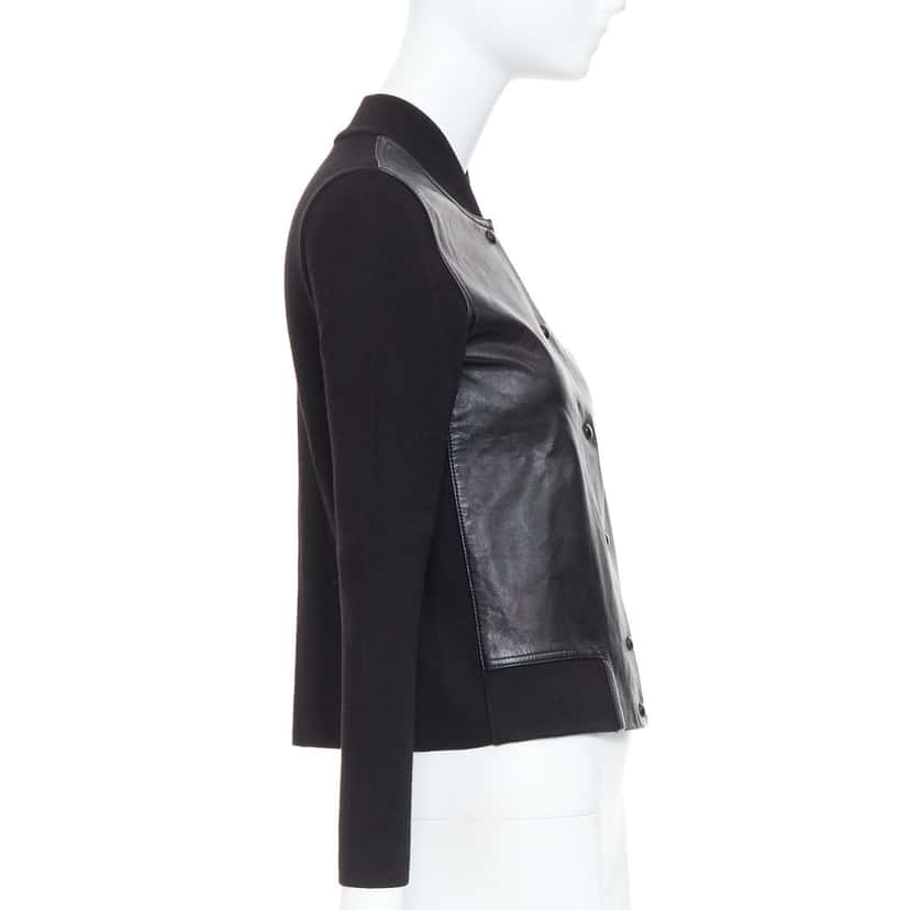 Alexander Wang Black Wool Leather Bomber Black Leather Very good condition - Box View