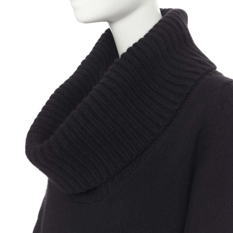 Alexander McQueen Ribbed Turtleneck Sweater Black Wool Very good condition - Back View