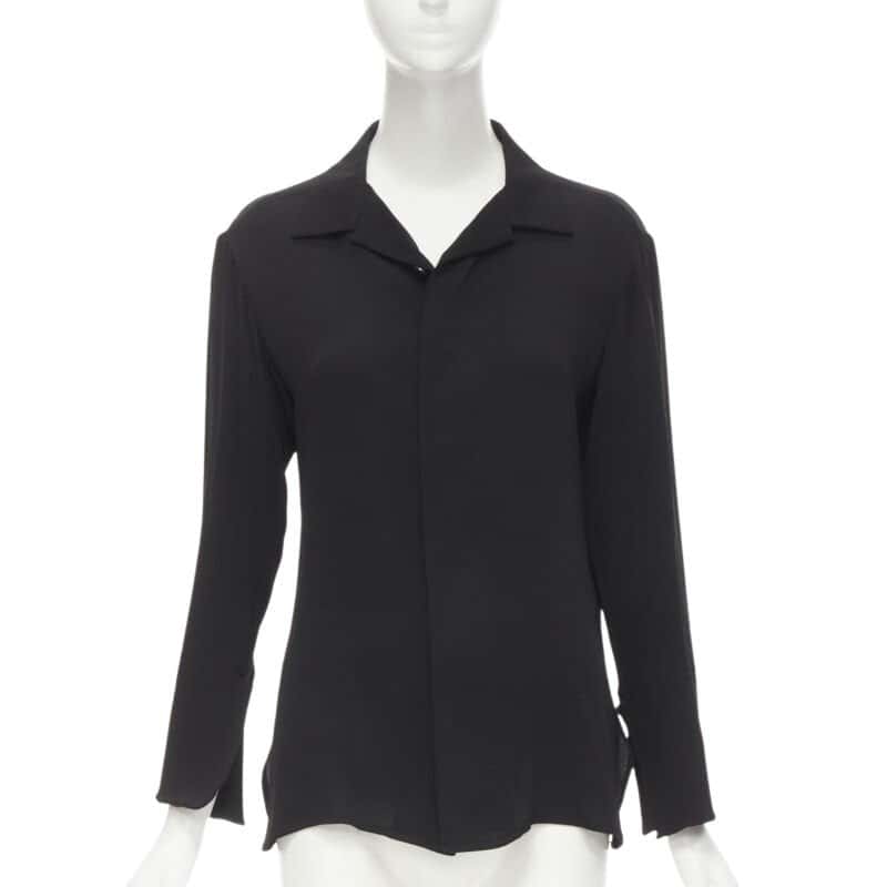 Yohji Yamamoto Silk Crepe Shirt Black Silk Never worn - Front View