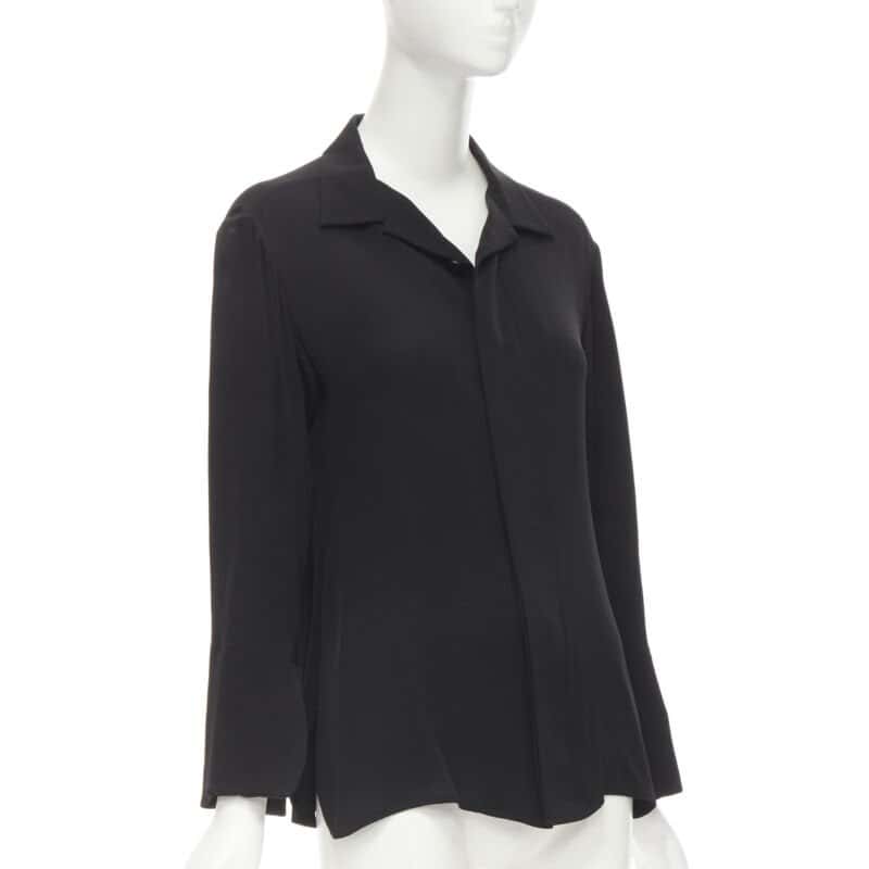 Yohji Yamamoto Silk Crepe Shirt Black Silk Never worn - Inside View