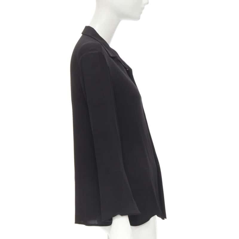 Yohji Yamamoto Silk Crepe Shirt Black Silk Never worn - Model View