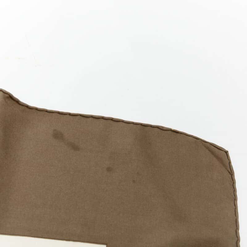 Hermes Brides Print Scarf Brown Silk Good condition - Box View