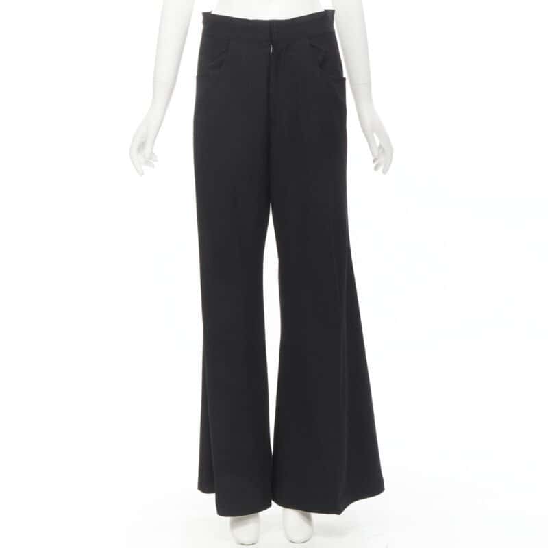 Yohji Yamamoto Wool Wide Pants Black Wool Never worn - Front View