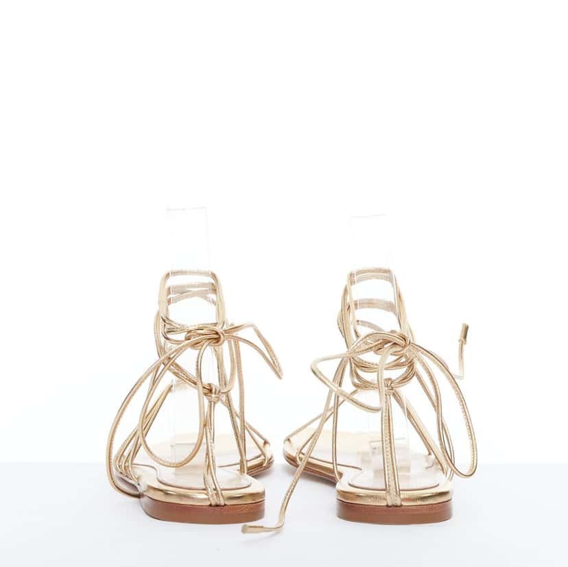 Gianvito Rossi Sylvie Gladiator Sandals Gold Leather Very good condition - Model View