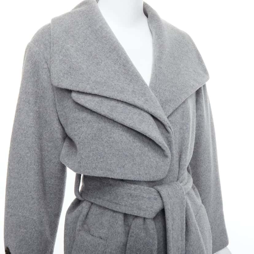 Hanii Y Grey Oversized Belted Coat Grey Wool Never worn - Back View