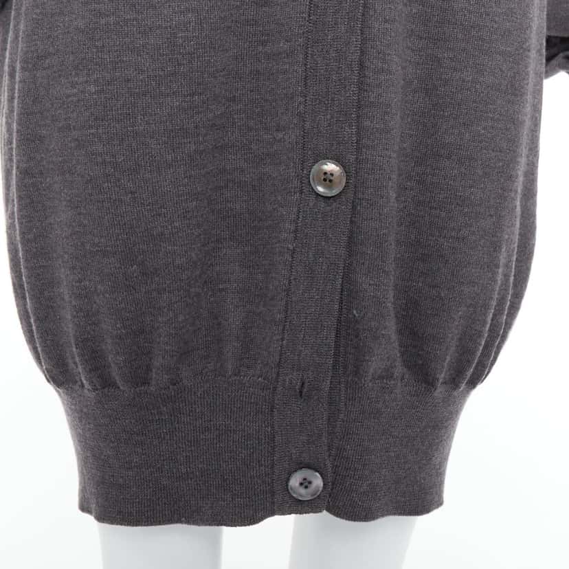 MAISON MARTIN MARGIELA Oversized Long Cardigan Grey Wool Fair condition - Back View