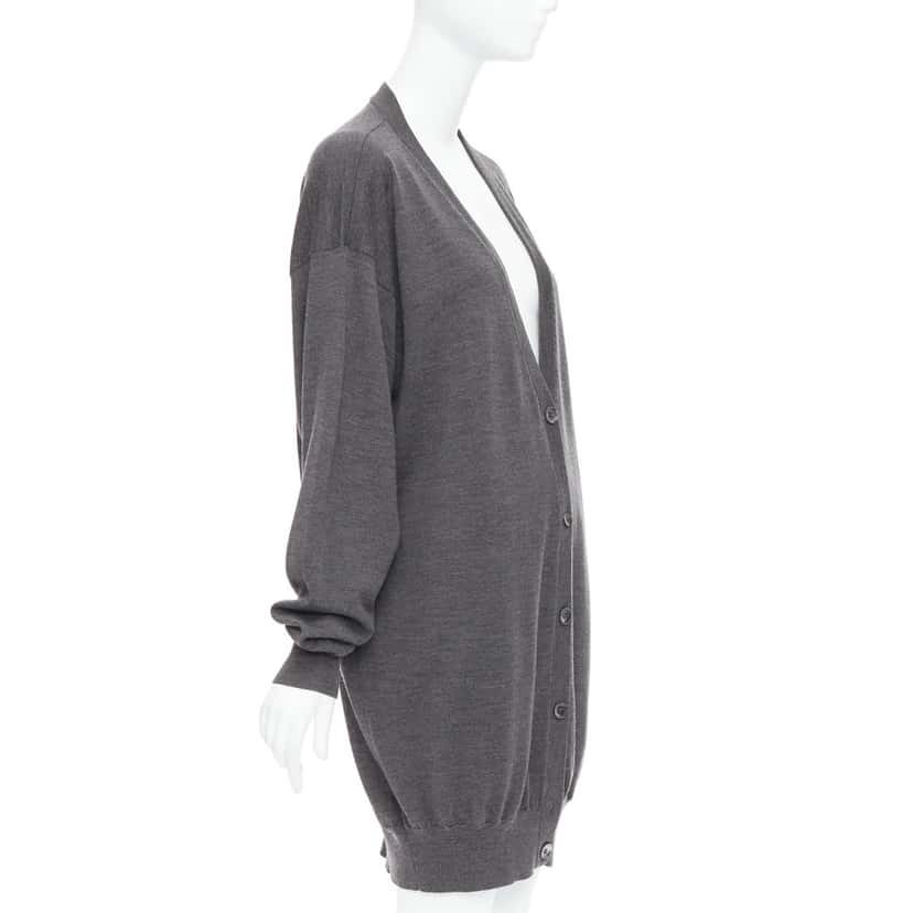 MAISON MARTIN MARGIELA Oversized Long Cardigan Grey Wool Fair condition - Inside View
