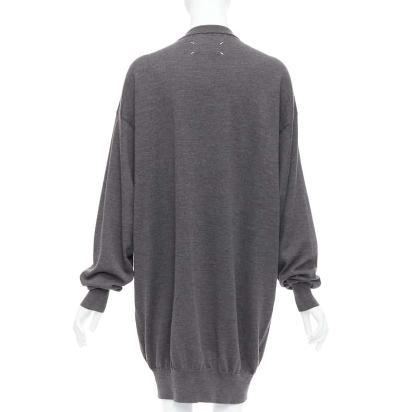 MAISON MARTIN MARGIELA Oversized Long Cardigan Grey Wool Fair condition - Box View