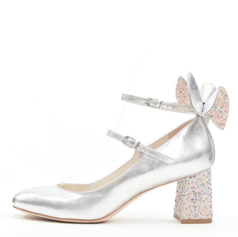 Sophia Webster Silver Butterfly Heels Silver Leather Fair condition - Front View