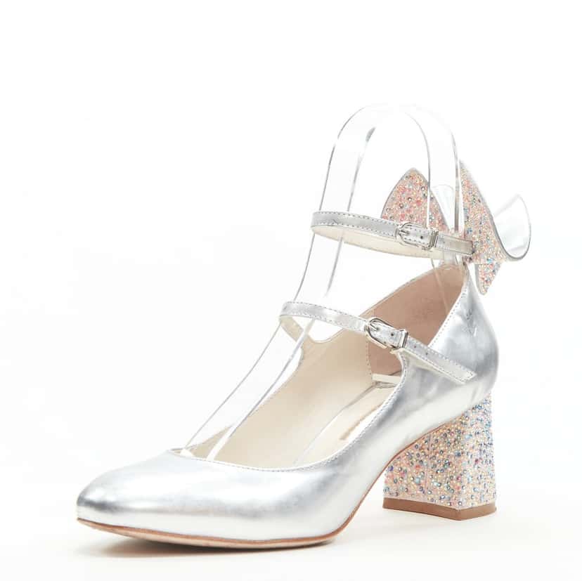 Sophia Webster Silver Butterfly Heels Silver Leather Fair condition - Back View