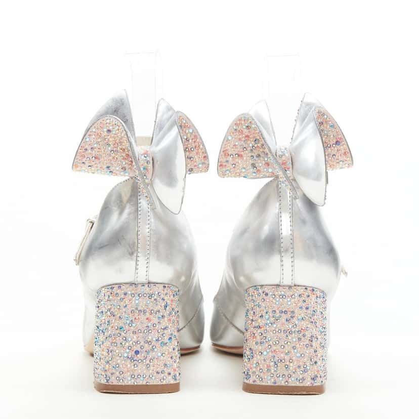 Sophia Webster Silver Butterfly Heels Silver Leather Fair condition - Box View