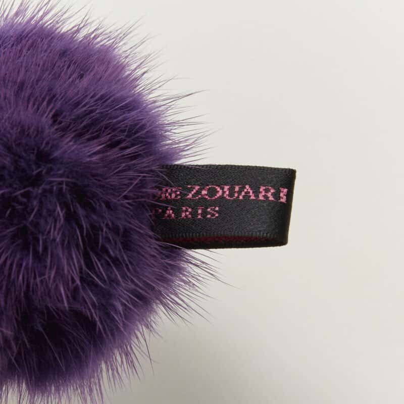 NON SIGNE / UNSIGNED Fur Crystal Scrunchie Purple Fur Never worn - Model View