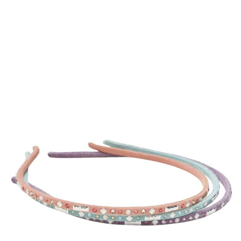 NON SIGNE / UNSIGNED Suede Crystal Band Red Suede Never worn - Front View