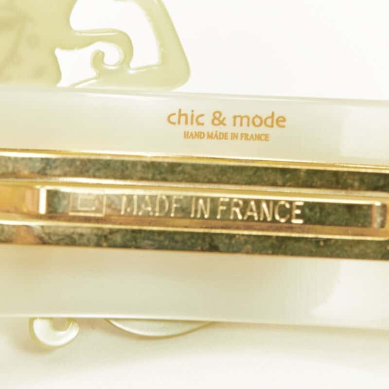 NON SIGNE / UNSIGNED Mermaid Hair Clips Yellow Plastic Very good condition - Box View