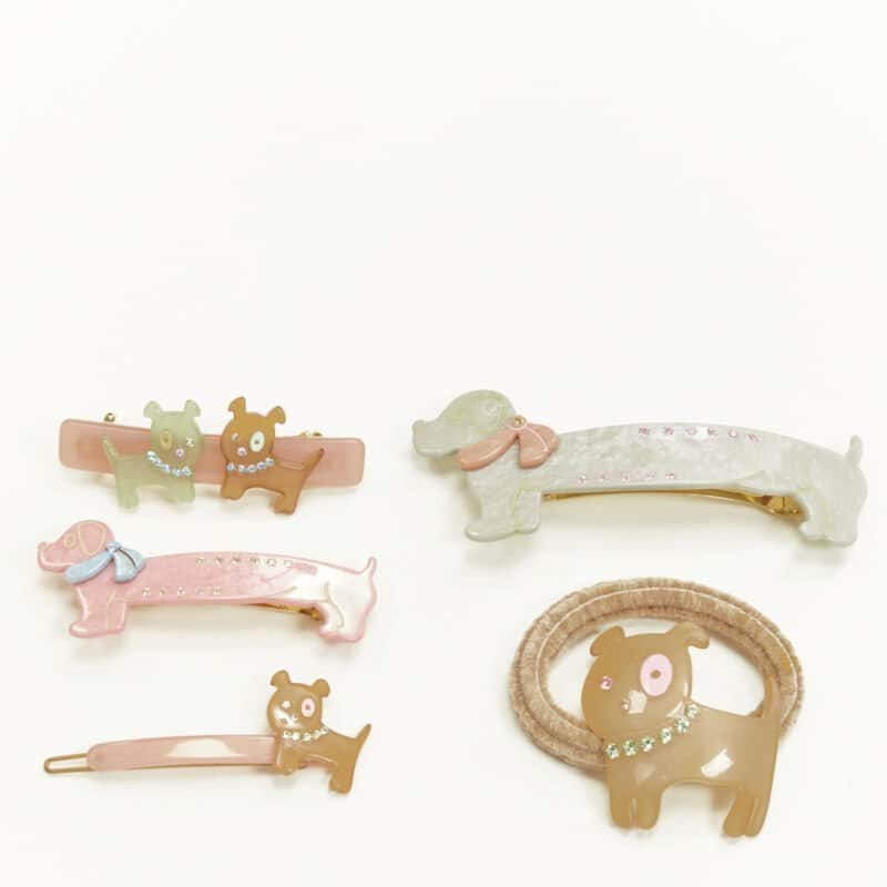 NON SIGNE / UNSIGNED Dog Hair Clips MultiColor Plastic Never worn - Front View