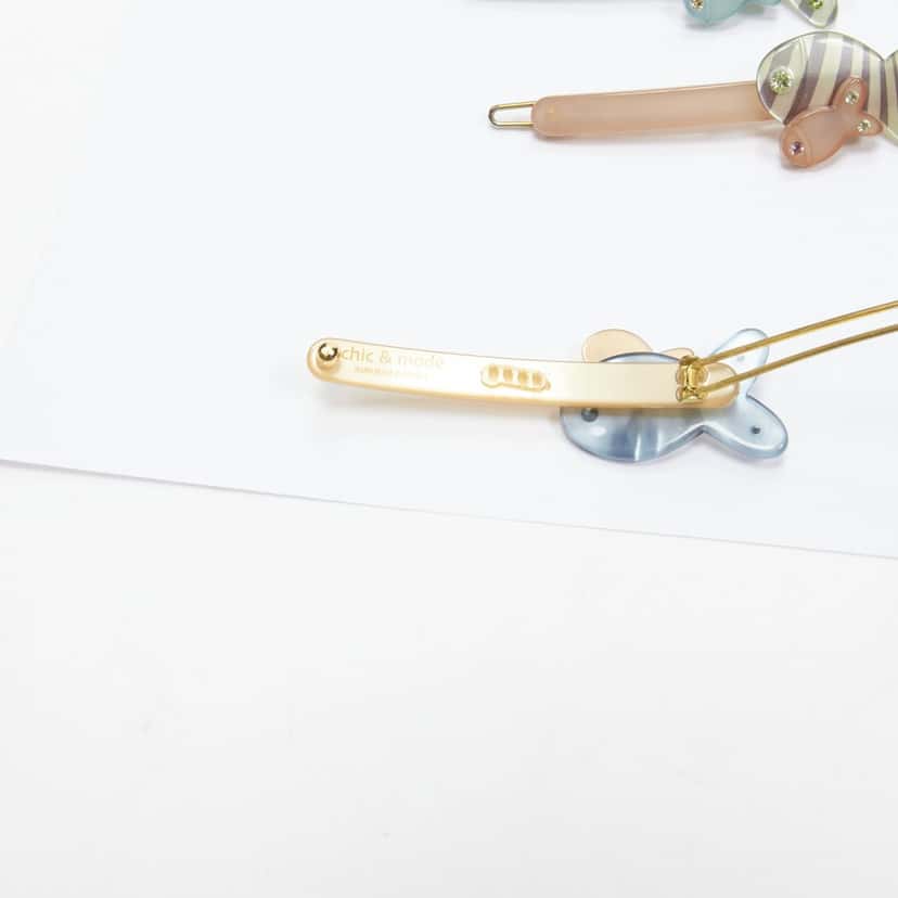 NON SIGNE / UNSIGNED Fish Hair Clips MultiColor Plastic Very good condition - Box View