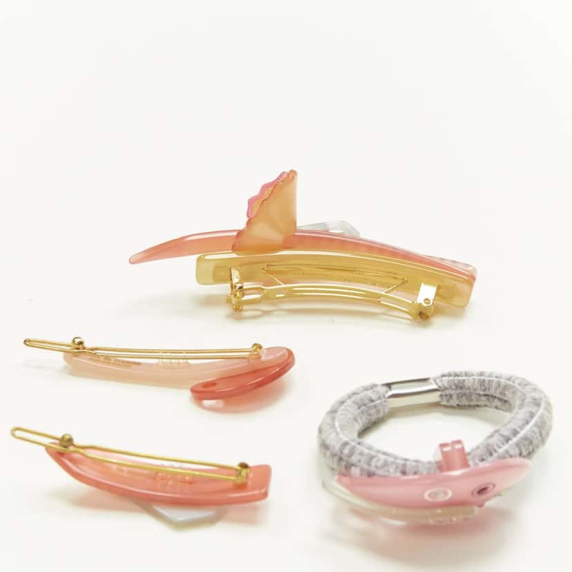 NON SIGNE / UNSIGNED Brush Hair Clips MultiColor Plastic Very good condition - Box View