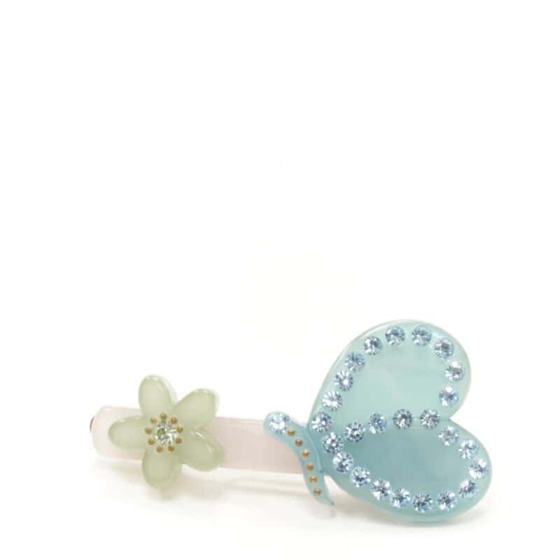 NON SIGNE / UNSIGNED Floral Hair Clips Red Plastic Very good condition - Box View