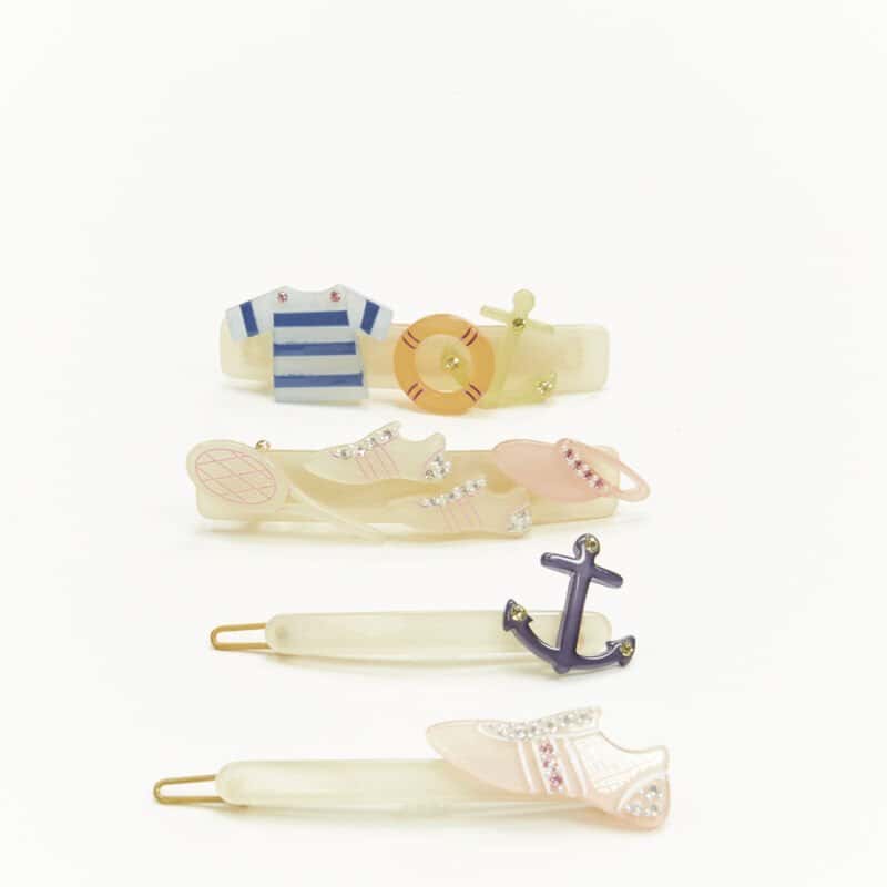 NON SIGNE / UNSIGNED Nautical Hair Clips Other Plastic Never worn - Front View