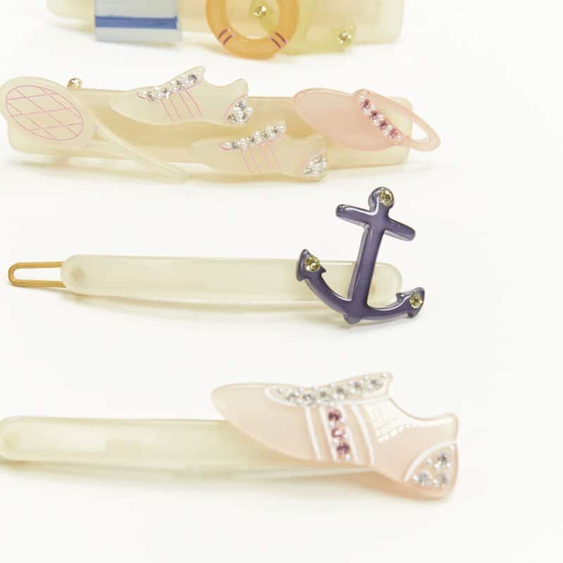 NON SIGNE / UNSIGNED Nautical Hair Clips Other Plastic Never worn - Inside View