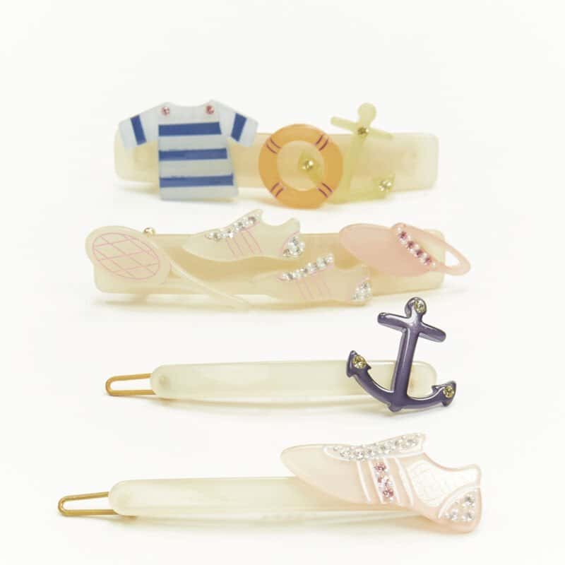 NON SIGNE / UNSIGNED Nautical Hair Clips Other Plastic Never worn - Box View