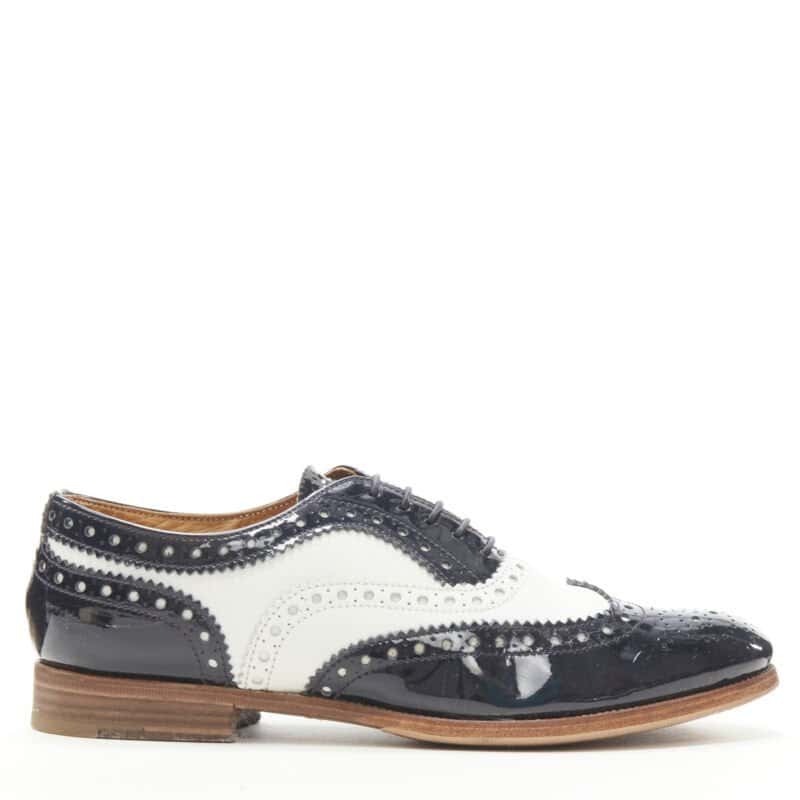 Church's Patent Fringe Brogue Black Leather Very good condition - Front View