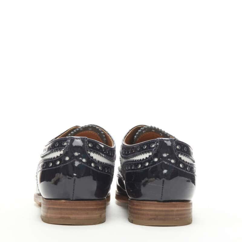 Church's Patent Fringe Brogue Black Leather Very good condition - Box View