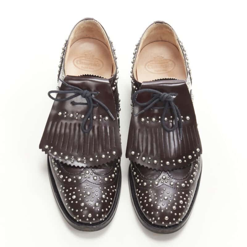 Church's Studded Fringe Brogue Brown Leather Very good condition - Inside View