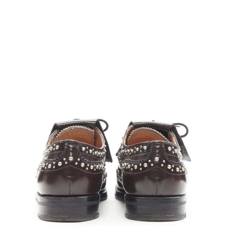 Church's Studded Fringe Brogue Brown Leather Very good condition - Box View