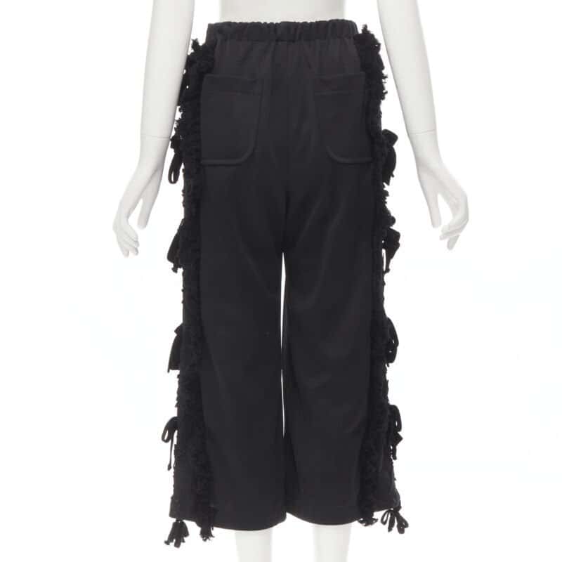 Comme Des Garcons Ruffle Velvet Pants Black Viscose Very good condition - Box View
