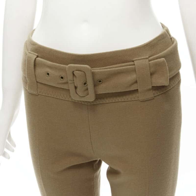 Prada Tan Cropped Pants Brown Wool Very good condition - Back View