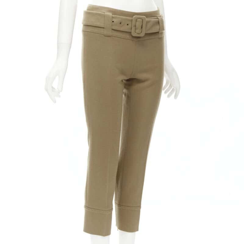 Prada Tan Cropped Pants Brown Wool Very good condition - Inside View