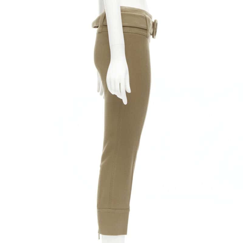 Prada Tan Cropped Pants Brown Wool Very good condition - Model View