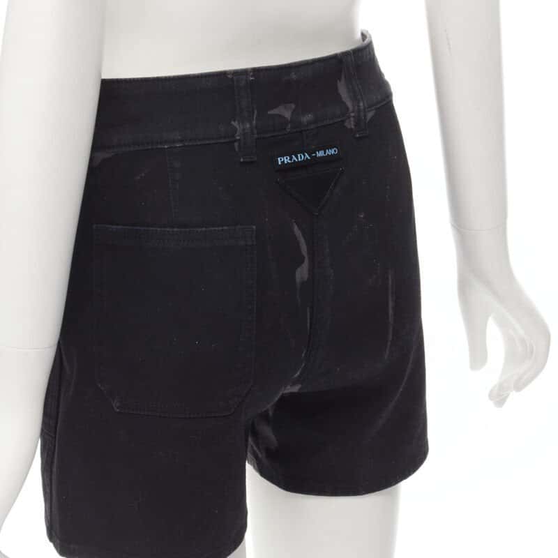 Prada Camo Cargo Shorts Black Cotton Very good condition - Back View