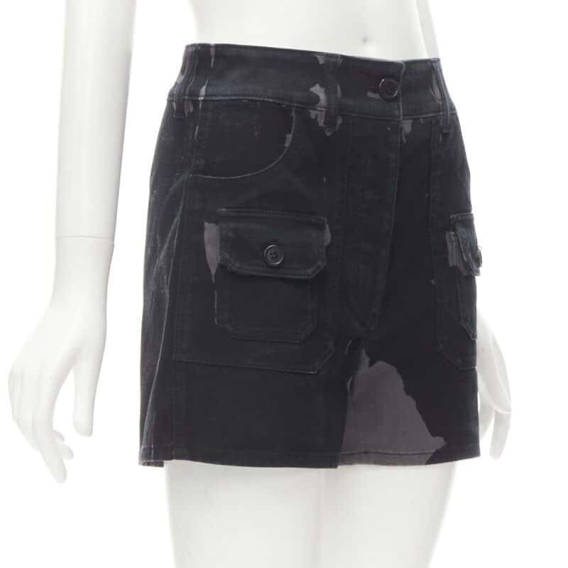 Prada Camo Cargo Shorts Black Cotton Very good condition - Inside View