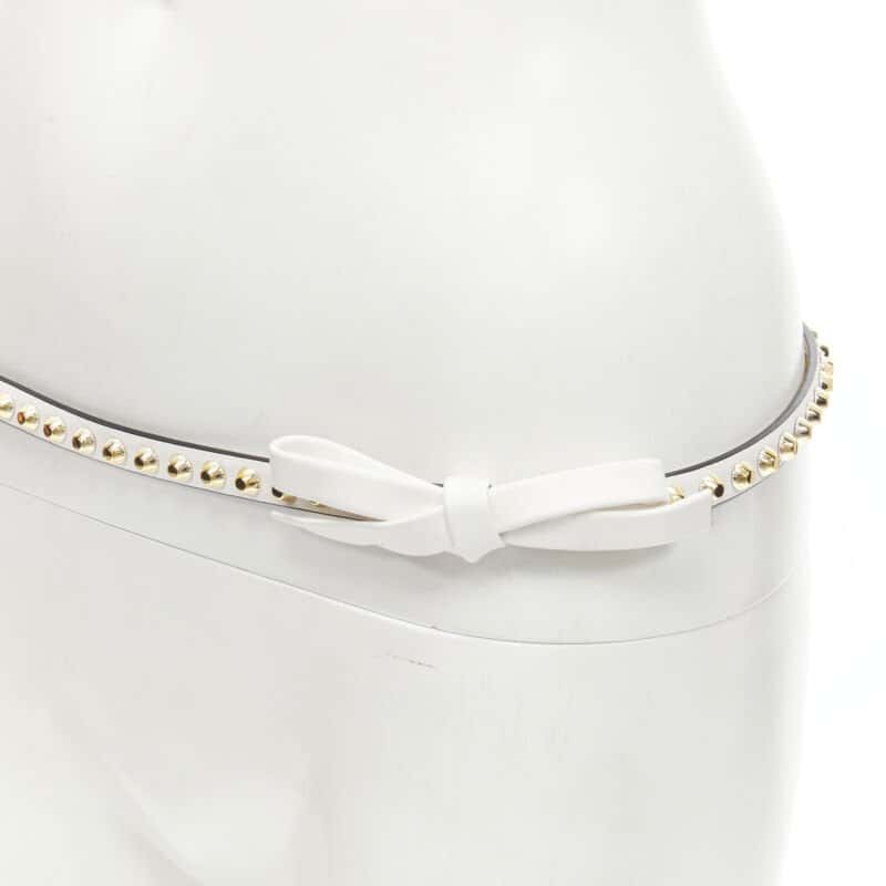 Prada Embossed Leather Wide Belt White Leather Very good condition - Back View