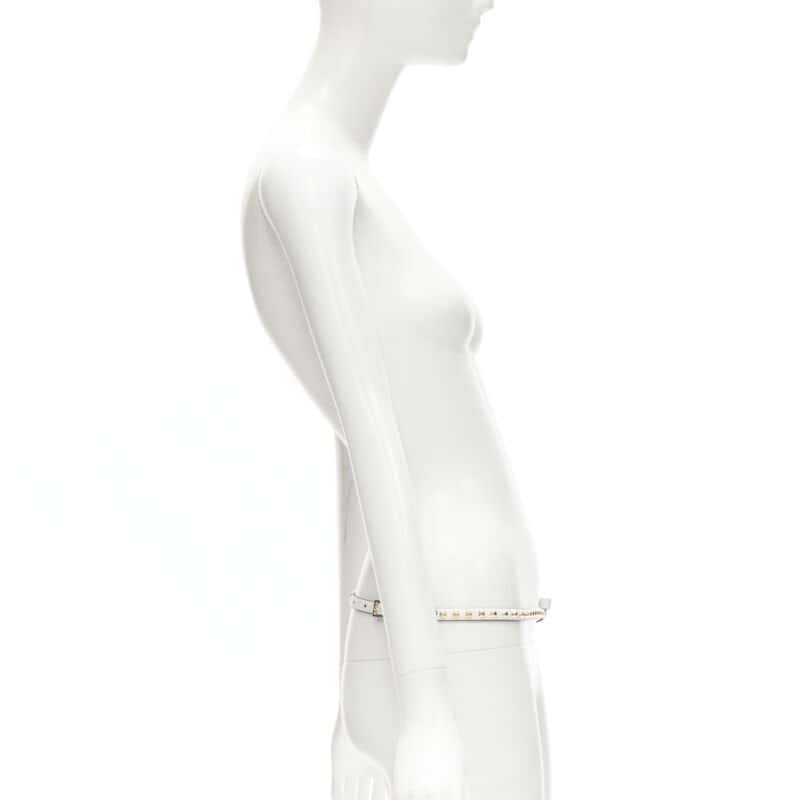 Prada Embossed Leather Wide Belt White Leather Very good condition - Model View